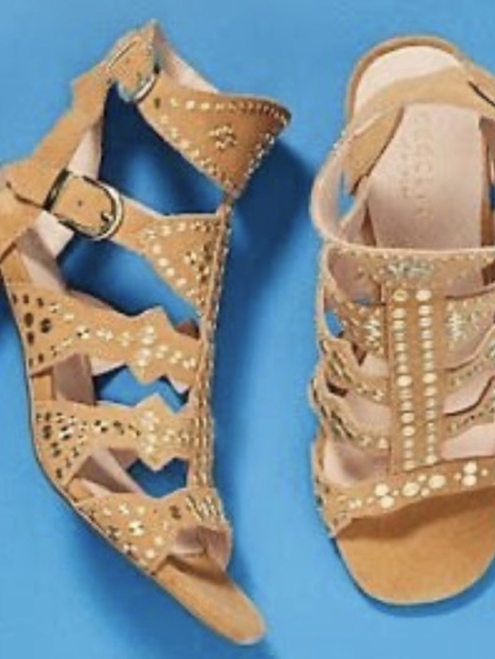 Cecelia Women’s Tan Cutout Gladiator Sandals Size 7.5